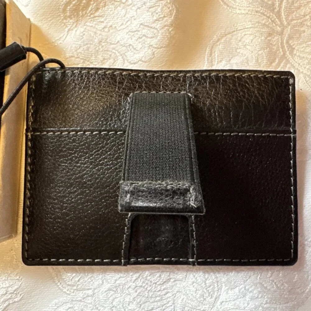 Boconi Men's Black RFID Slim Card Wallet Genuine Leather Box Brand New Tag - Picture 5 of 9